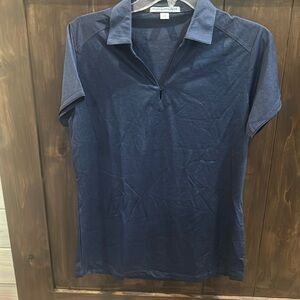 E377- Port Authority ladies dress collar shirt NWT Sz. S or M Denim Blue